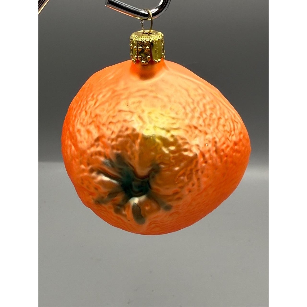 German Czech half Orange‎ Slice Glass Ornament Glitter Christmas Holiday pretty - Picture 3 of 3
